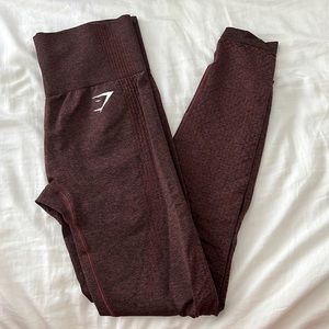 dark red gymshark leggings size small